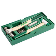 Bộ khay dụng cụ đục, gọt 4 chi tiết SATA 09932A: Búa đầu bi, búa nhựa, mũi đục, thước đo dày 32 chi tiết.