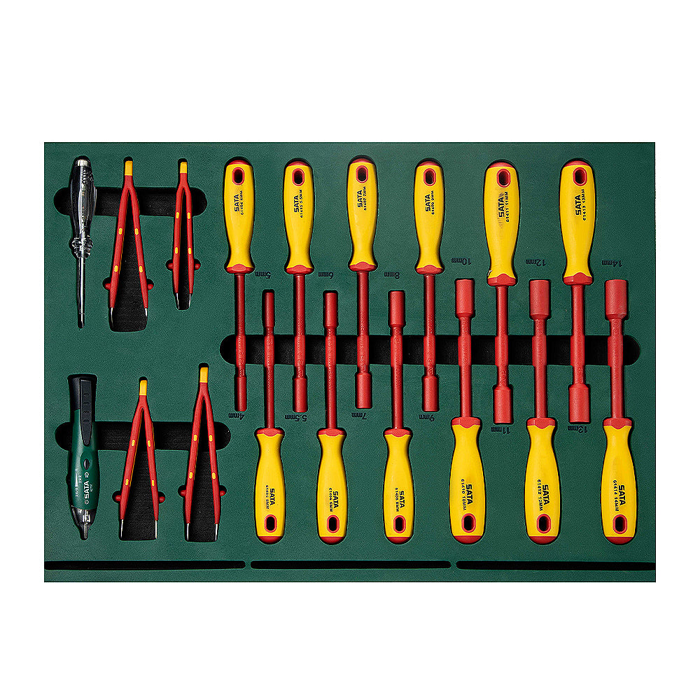 Bộ 7 khay dụng cụ tổng hợp 166 chi tiết, cách điện 1000V SATA 09937