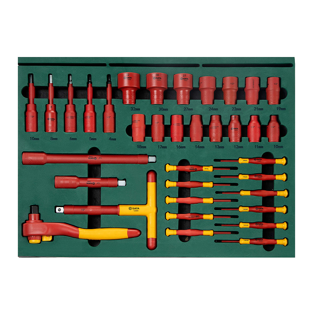 Bộ 7 khay dụng cụ tổng hợp 166 chi tiết, cách điện 1000V SATA 09937