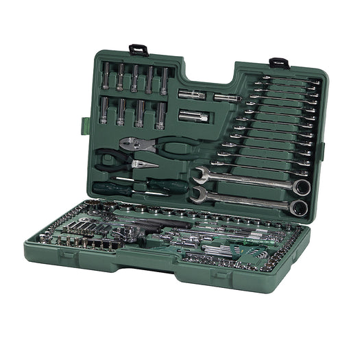 Bộ dụng cụ cầm tay 160 chi tiết SATA 09941 cho ô tô, thép Cr-V, mạ chrome, hộp nhựa chuyên dụng, sửa chữa, bảo trì.