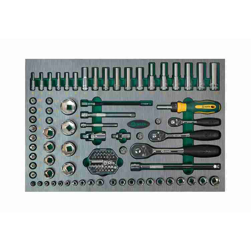 Bộ 5 khay dụng cụ tổng hợp, kèm tủ 5 ngăn kéo 176 chi tiết SATA 09951