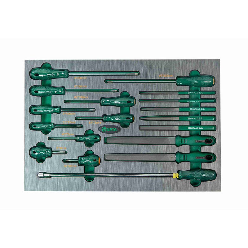 Bộ 5 khay dụng cụ tổng hợp, kèm tủ 5 ngăn kéo 176 chi tiết SATA 09951