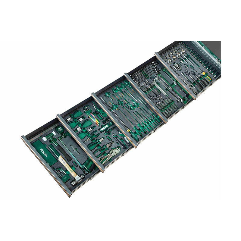 Bộ 5 khay dụng cụ tổng hợp, kèm tủ 5 ngăn kéo 176 chi tiết SATA 09951