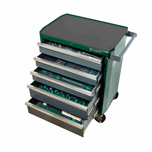 Bộ 5 khay dụng cụ SATA 09951 176 chi tiết, tủ 5 ngăn kéo, thép Cr-V, quản lý 5S