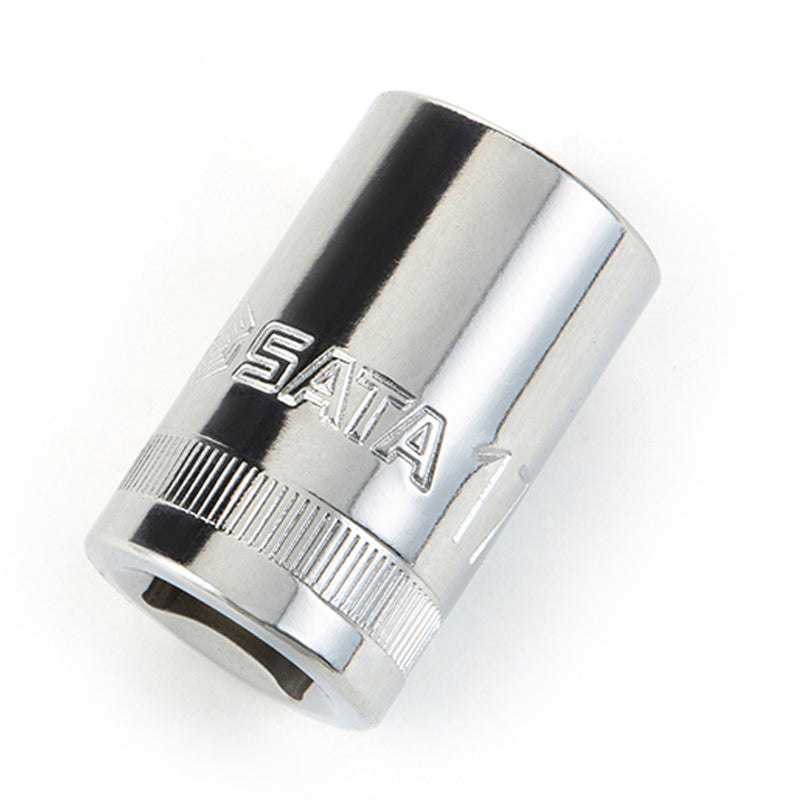 Đầu tuýp 6 cạnh SATA 1/2 inch, thép Cr-V, xi mạ chrome, 38mm, kích thước 8-34mm