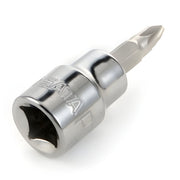 Mũi vặn vít đầu Pozi SATA 3/8 inch: Chất liệu thép S2, mạ Chrome, bền bỉ, chống gỉ.
