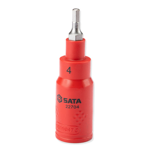 Mũi vặn vít đầu lục giác cách điện 1000V SATA cốt 3/8 inch, thép Cr-V, S2, VDE