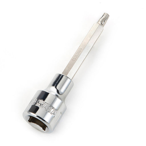 Mũi vặn vít đầu sao SATA T30 cốt 1/2 inch, thép S2, dài 100mm, mạ Chrome