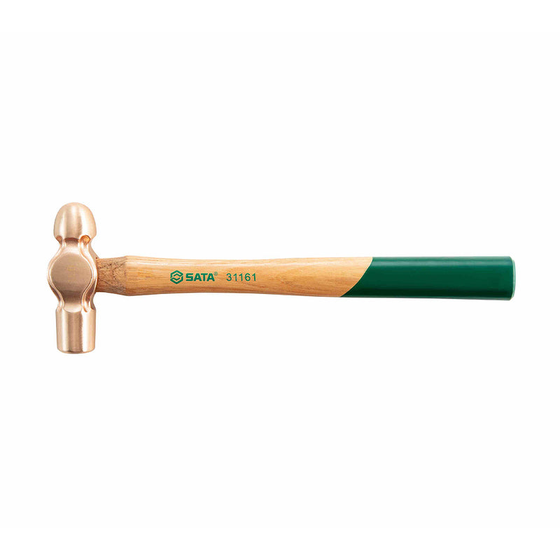Búa đầu tròn chống tia lửa SATA 31161 cán gỗ, hợp kim Đồng-Berili, an toàn cho môi trường cháy nổ