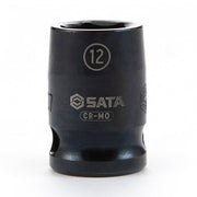 Đầu tuýp 6 cạnh ngắn SATA cốt 3/8 inch Cr-Mo, đen phosphate, chịu lực va đập mạnh, gia công chuẩn xác.