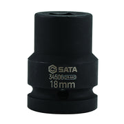 Đầu tuýp 6 cạnh SATA 18mm cốt 3/4 inch, thép Cr-Mo, rèn nguội, đen phosphate