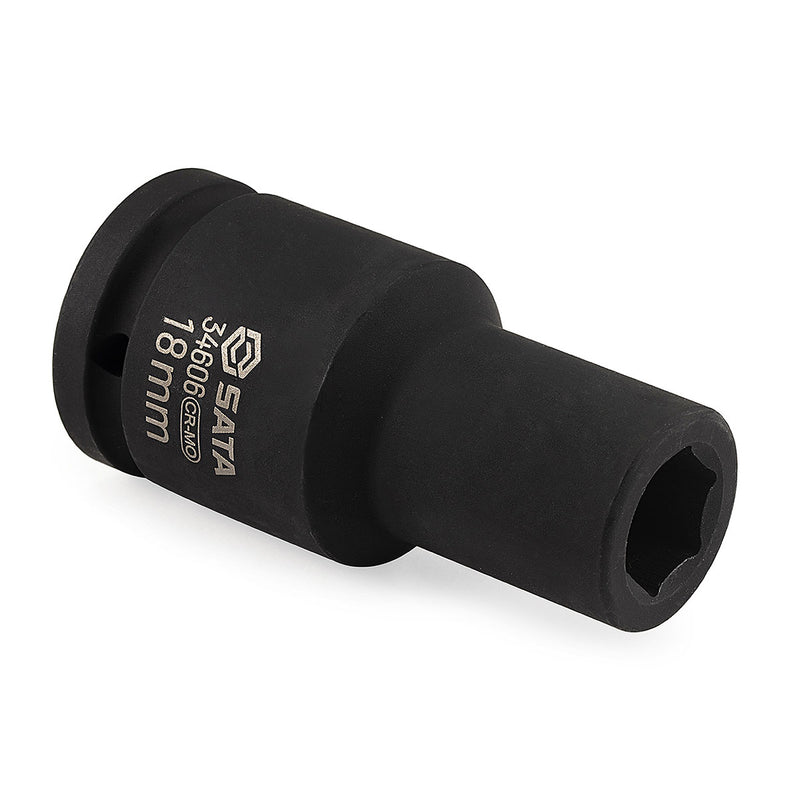 Đầu tuýp 6 cạnh SATA nòng sâu cốt 3/4 inch 18mm thép Cr-Mo chuyên dụng cho máy siết bu lông.