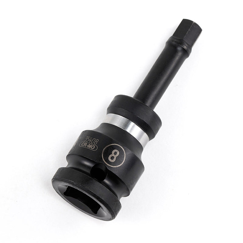 Mũi vặn vít đầu lục giác SATA 35408 8mm cốt 1/2 inch Cr-Mo rèn nguội, chuyên dụng cho súng siết bu lông.