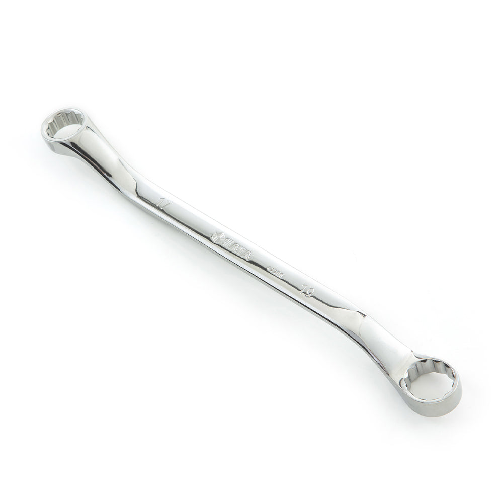 Cờ lê hai đầu vòng lệch SATA Cr-V hệ mét, mạ chrome, kích thước 13x14mm
