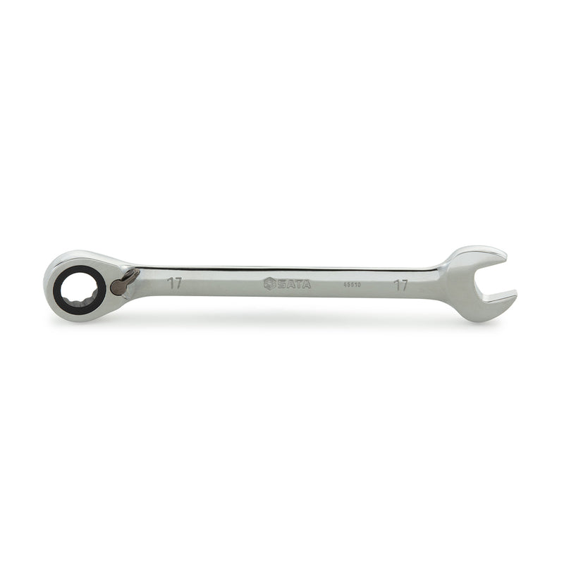Cờ lê vòng miệng tự động có cần gạt đảo chiều SATA 17mm, thép Cr-V mạ chrome 46610