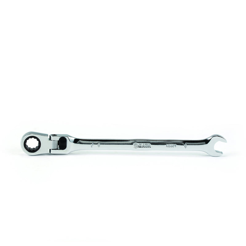 Cờ lê vòng miệng SATA 46803 đầu lắc léo 10mm có chốt khóa, thép Cr-V, mạ chrome bóng, cơ chế bánh cóc 72 răng.