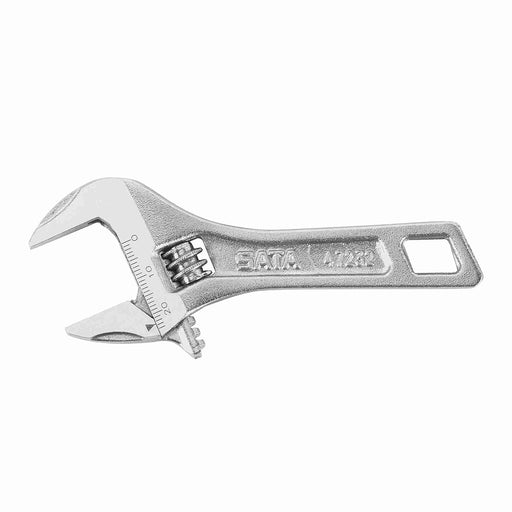 Mỏ lết thân ngắn SATA 47232, 6 inch, ngàm rộng, thép Cr-V, chống gỉ sét.