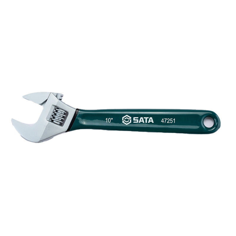 Mỏ lết SATA 47251 10 inch tay cầm bọc nhựa chống trượt, mở hàm 24mm, chính xác, bền bỉ.