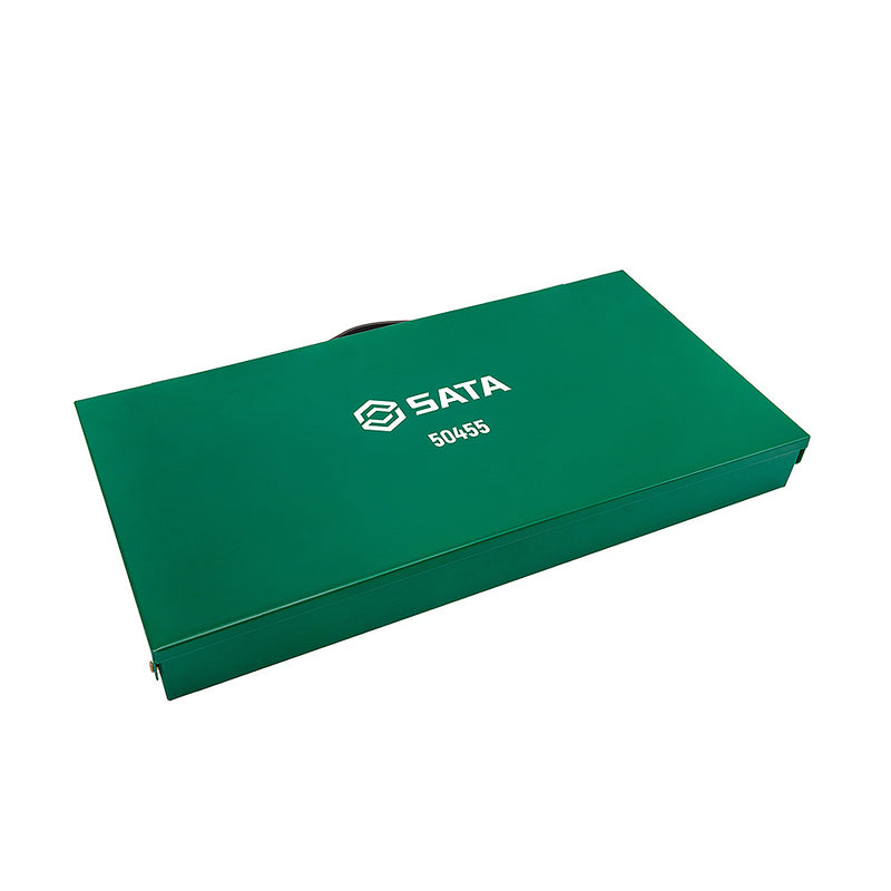 Bộ mũi khoan kim loại HSS, kèm mũi taro ren thô và bàn ren 37 chi tiết SATA 50455