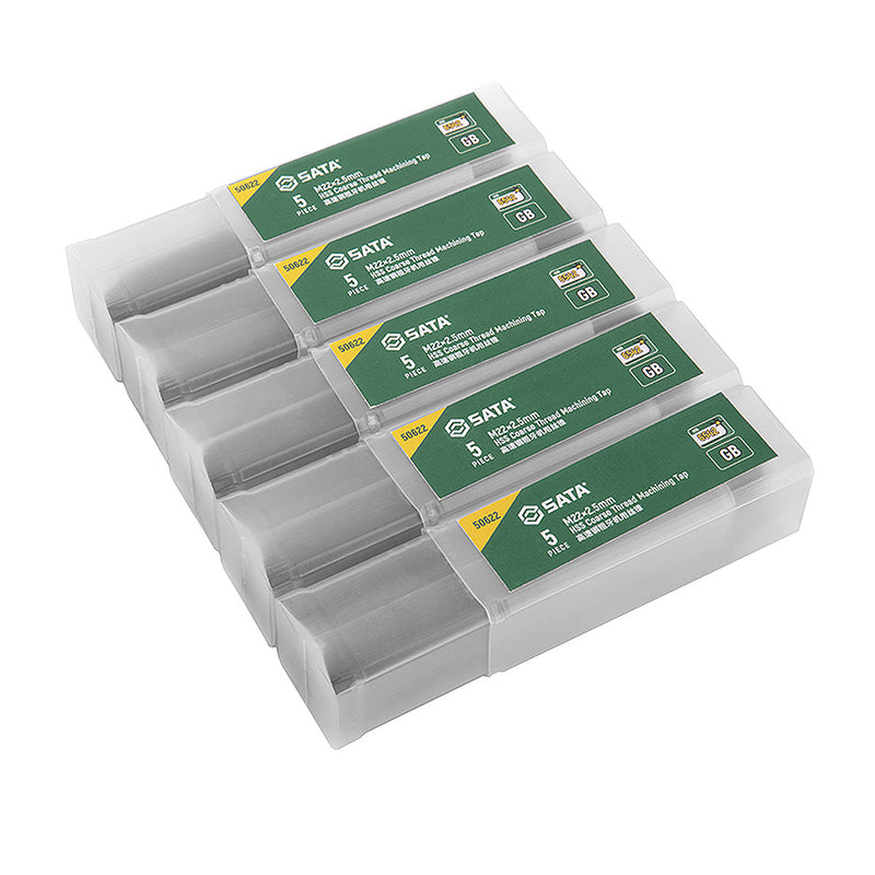 Hộp 5 mũi khoan taro tạo ren, răng thô SATA kích thước từ M3 - M24