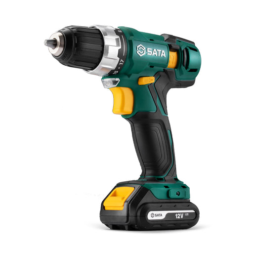 Máy khoan pin SATA 51006 12V 30Nm, 10mm, 2 pin, sạc nhanh 30 phút, khoan gỗ thép, đèn LED