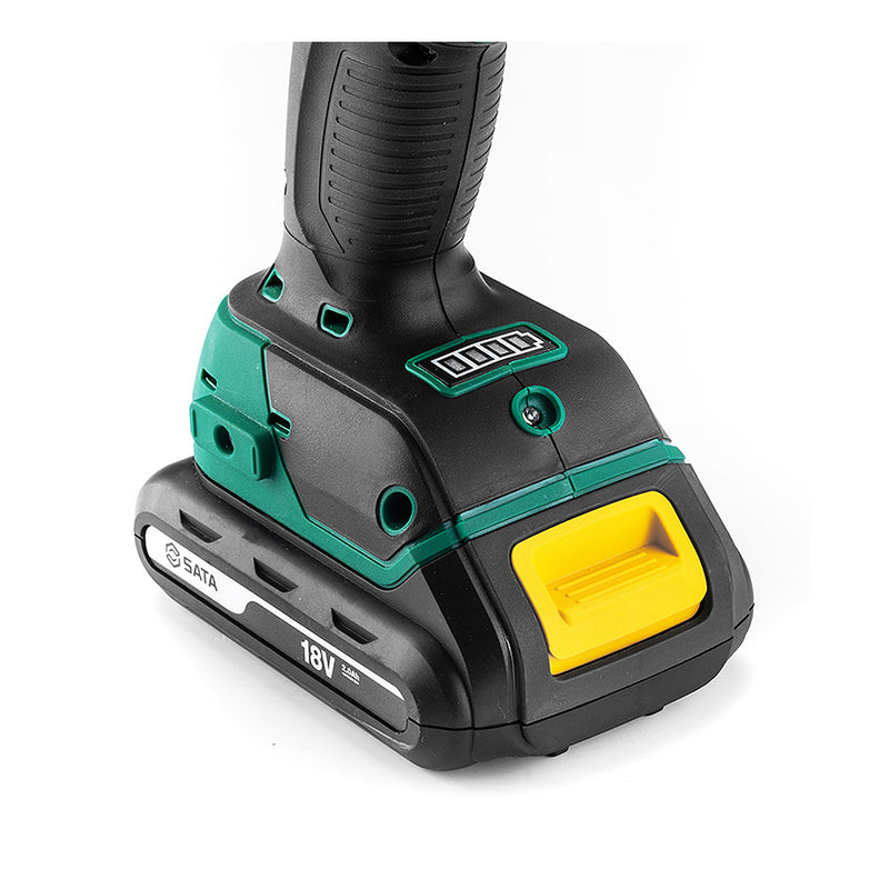 Máy khoan gỗ thép SATA 51011C dùng Pin 18V, đầu kẹp 13mm