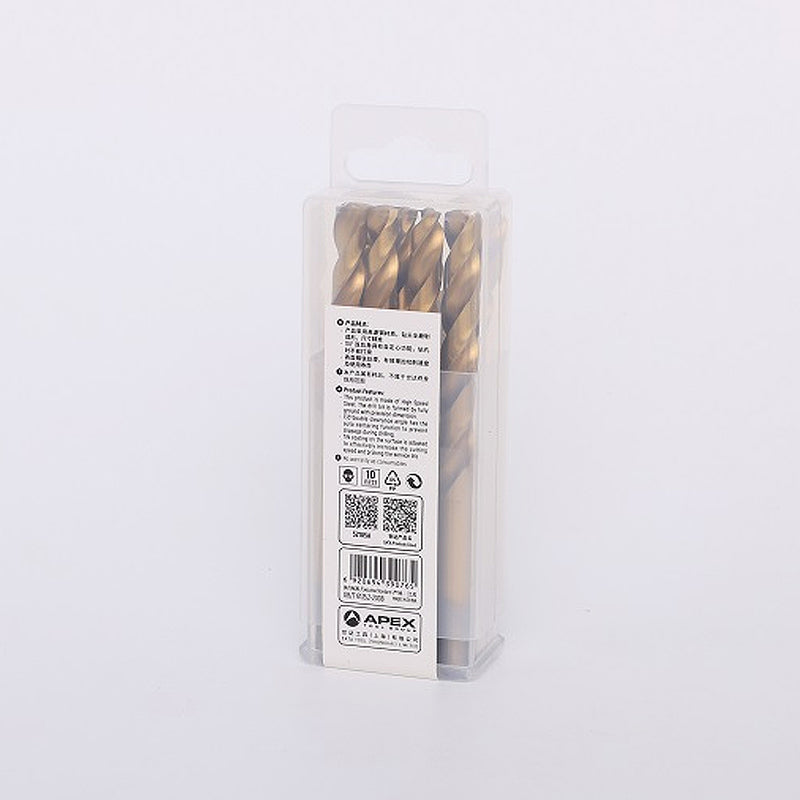 Hộp 10 mũi khoan kim loại HSS-TiN SATA kích thước từ 1mm - 8.5mm, đuôi tròn