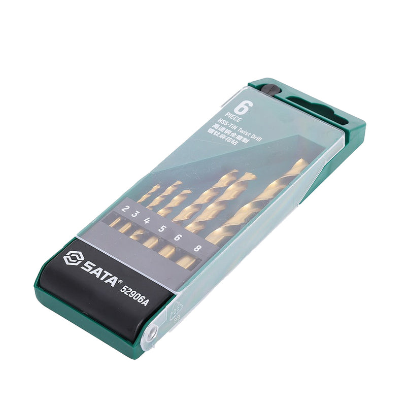 Bộ 6 mũi khoan kim loại HSS-TiN SATA 52906A 2mm-8mm.