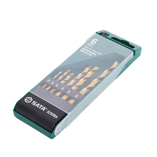 Bộ 6 mũi khoan kim loại HSS-TiN SATA 52906A 2mm-8mm.