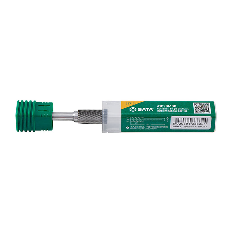 Mũi mài hợp kim hình trụ đầu phẳng, răng đơn SATA 53715 đường kính mũi 10mm