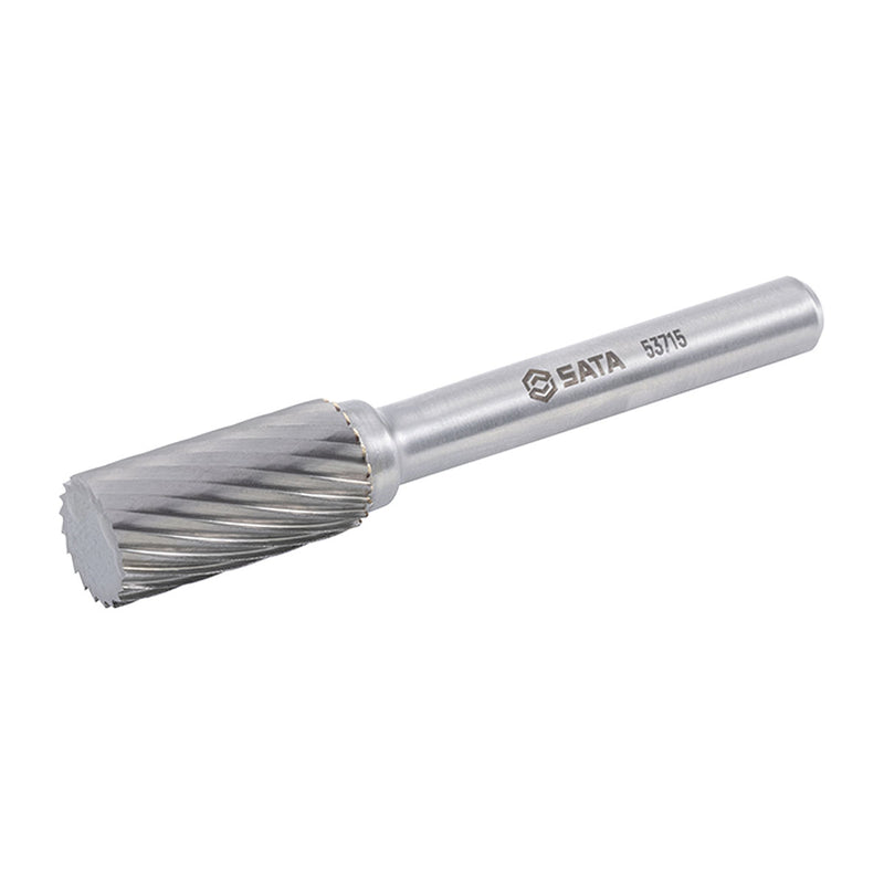 Mũi mài hợp kim SATA 53715 hình trụ đầu phẳng, 10mm, răng đơn, gia công kim loại đa năng.