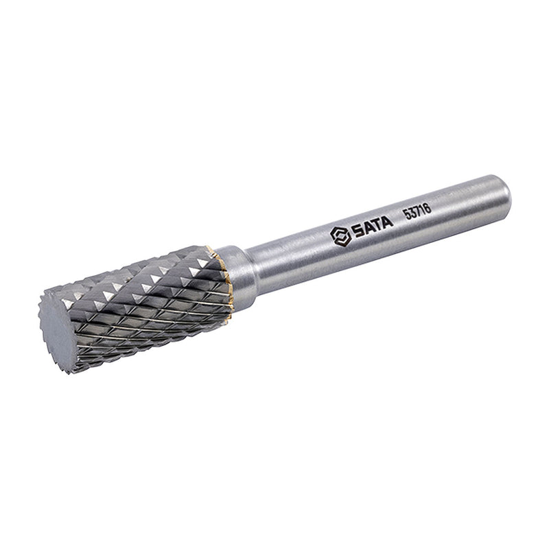 Mũi mài hợp kim SATA 53716, hình trụ phẳng, răng thô, đường kính 10mm.