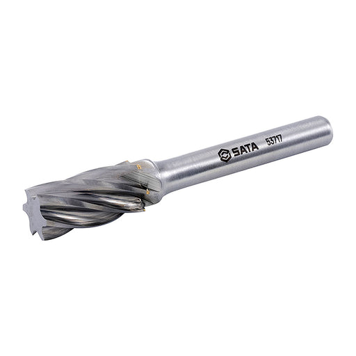 Mũi mài hợp kim SATA 53717 hình trụ phẳng, răng đôi, đường kính 10mm, cắt nhanh, thoát phoi tốt, bền bỉ cho cơ khí.