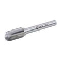 Mũi mài hợp kim SATA 53725 hình trụ đầu tròn, đường kính 10mm, răng đơn, cho gia công kim loại chính xác.