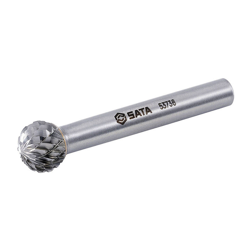Mũi mài hợp kim hình cầu răng thô SATA 53736, Ø10mm, loại bỏ ba via, làm sạch mối hàn, gia công kim loại.