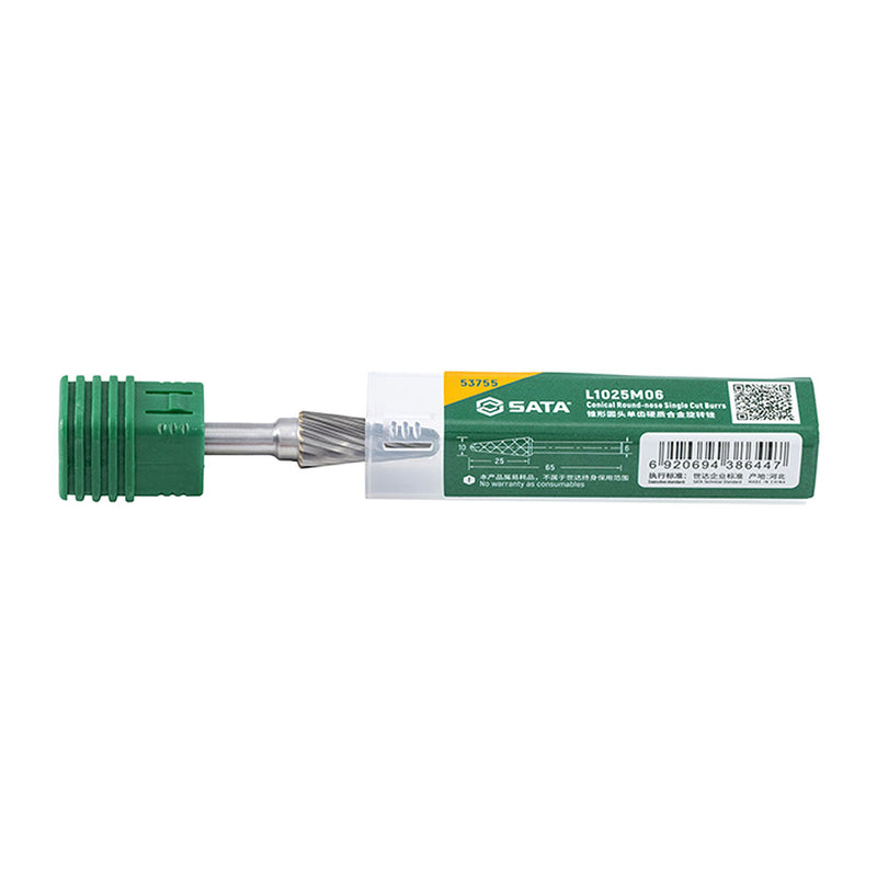 Mũi mài hợp kim hình nón, răng đơn SATA 53755 đường kính mũi 10mm