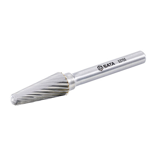 Mũi mài hợp kim SATA 53755 hình nón, răng đơn Ø10mm, gia công kim loại, loại bỏ ba via, làm sạch mối hàn.