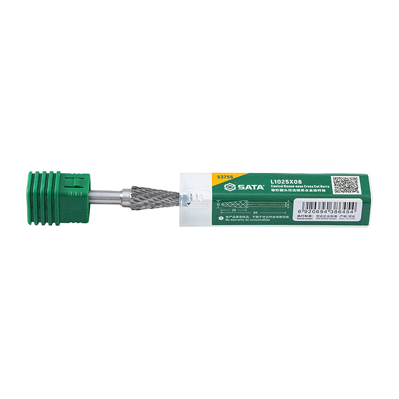 Mũi mài hợp kim hình nón, răng thô SATA 53756 đường kính mũi 10mm