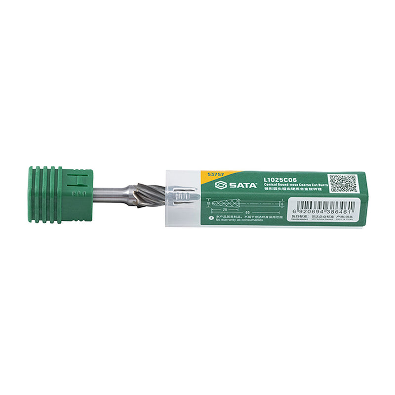 Mũi mài hợp kim hình nón, răng đôi SATA 53757 đường kính mũi 10mm