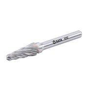 Mũi mài hợp kim SATA 53757 hình nón, răng đôi Ø10mm cho thép, gang, inox.