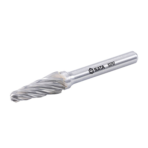 Mũi mài hợp kim SATA 53757 hình nón, răng đôi Ø10mm cho thép, gang, inox.