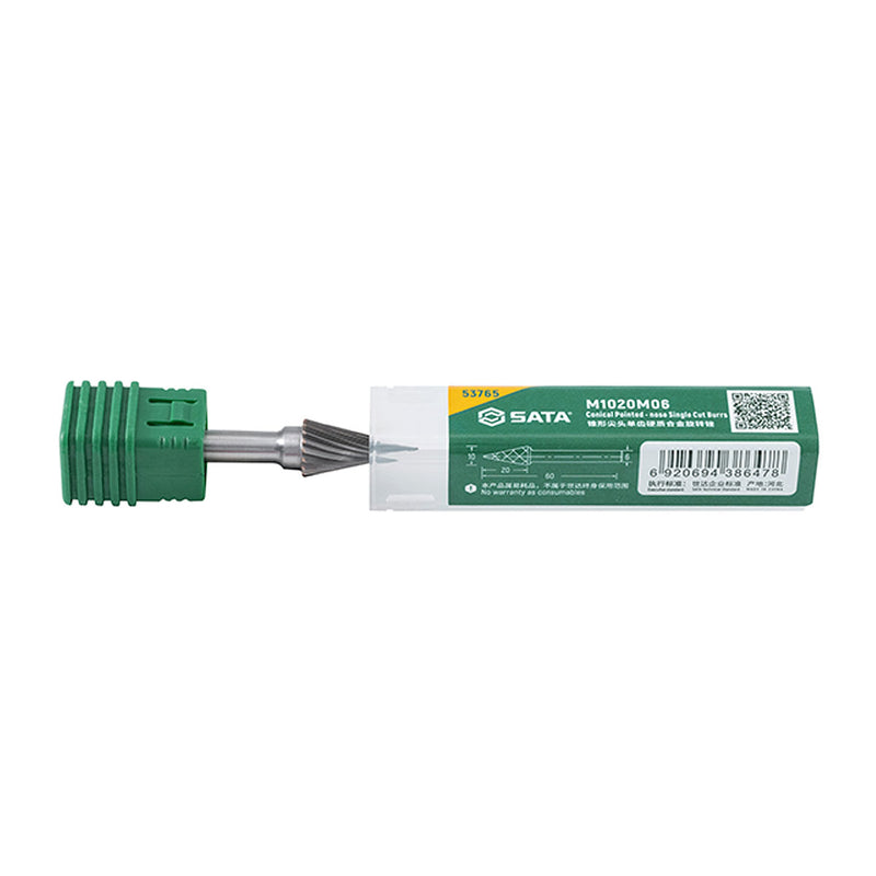 Mũi mài hợp kim hình côn đầu nhọn, răng đơn SATA 53765 đường kính mũi 10mm