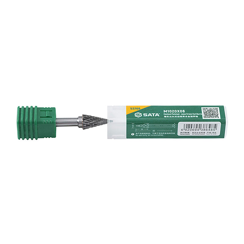 Mũi mài hợp kim hình côn đầu nhọn, răng thô SATA 53766 đường kính mũi 10mm