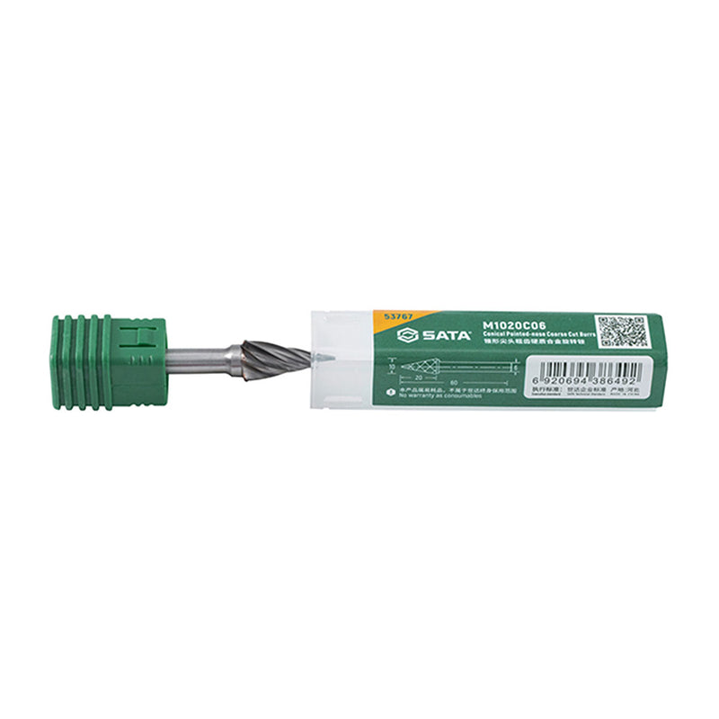 Mũi mài hợp kim hình côn đầu nhọn, răng đôi SATA 53767 đường kính mũi 10mm