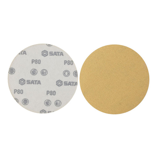 Giấy nhám tròn SATA 125mm P80 không lỗ thoát bụi.