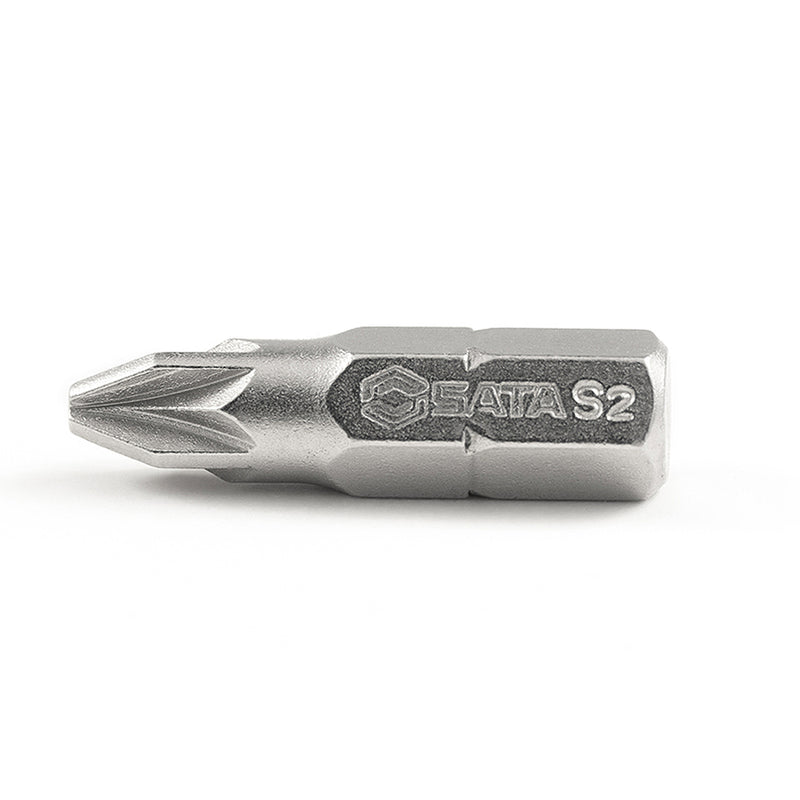 Vĩ 5 mũi vặn vít đầu Pozi, dài 25mm SATA đuôi lục giác 6.35mm (1/4 inch) kích thước từ PZ1 - PZ3