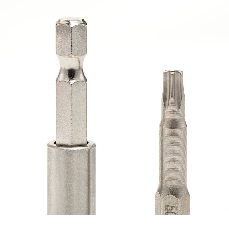 Bộ 5 đầu lục giác sao có lỗ tròn SATA, cốt 6.35mm (1/4 inch), dài 50mm, thép S2 mạ Niken