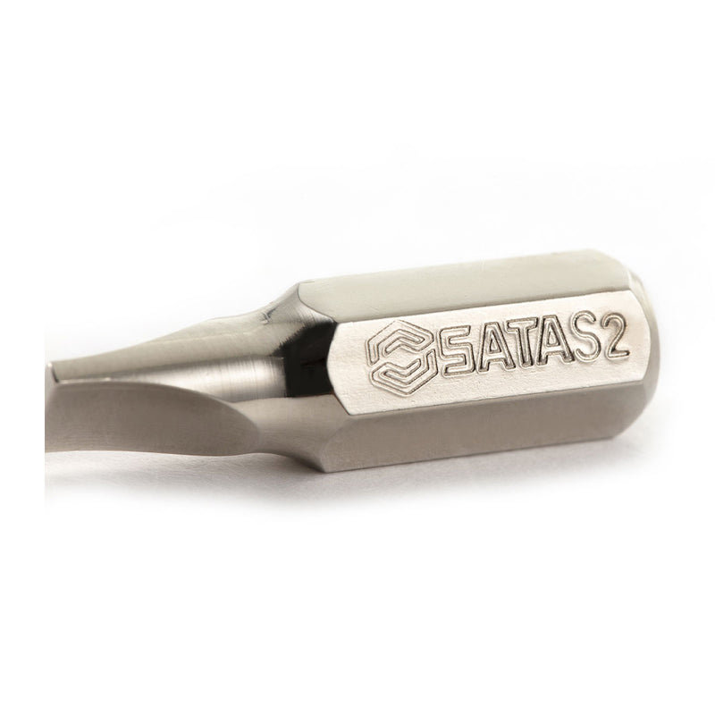 Bộ 5 đầu vít dẹp SATA, cốt 8mm (5/16 inch), thân ngắn 30mm, thép S2 mạ Niken