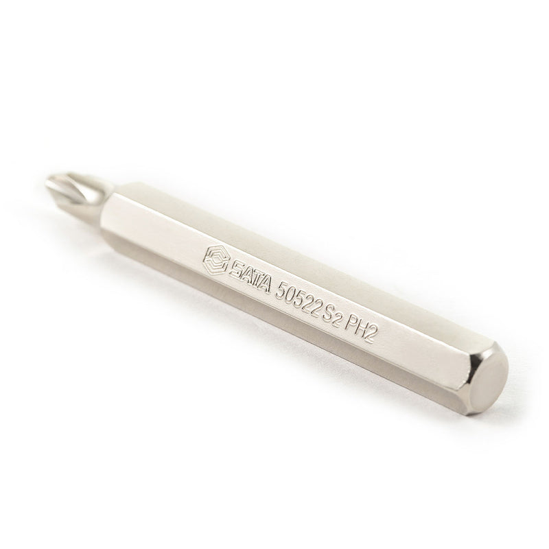Bộ 5 mũi vít bake SATA 59522 cốt 5/16 inch (8mm), dài 70mm, kích thước đầu vít PH2, chất liệu thép S2 bề mặt được mạ Niken