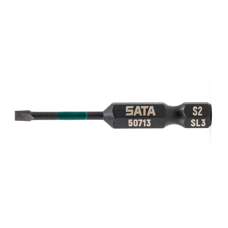 Bộ 10 mũi vít dẹp SATA cốt 6.35mm (1/4 inch), vật liệu thép Cr-mo, đầu mũi có từ tính